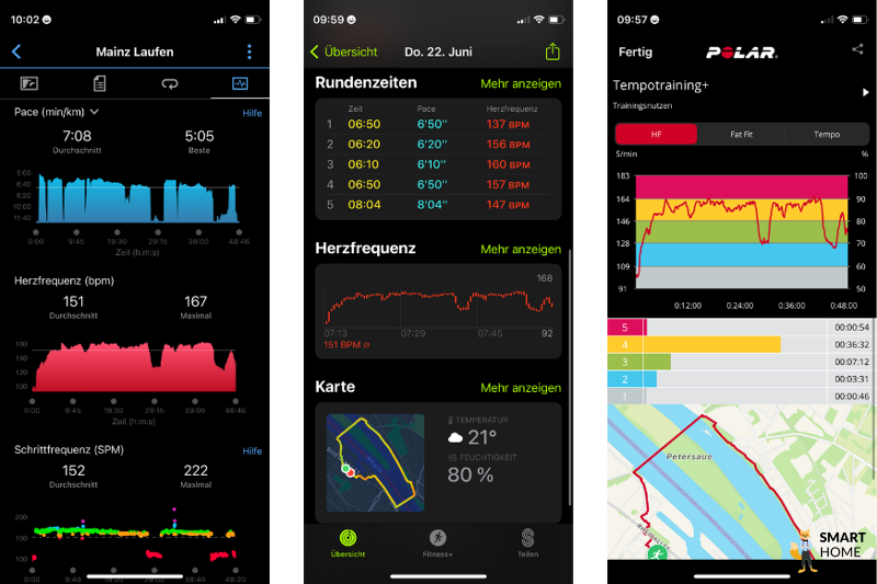 Вы можете увидеть данные с Garmin Venu 2 Plus, Apple Watch Ultra и нагрудного ремня Polar H10.